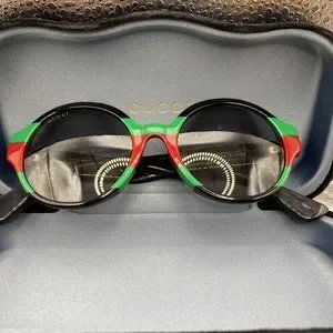 GUCCI 0280 Black Green Red Stripe Unisex Round Sunglasses GG0280SA 004 NEW GUCCI GG0416SK Women main image 4